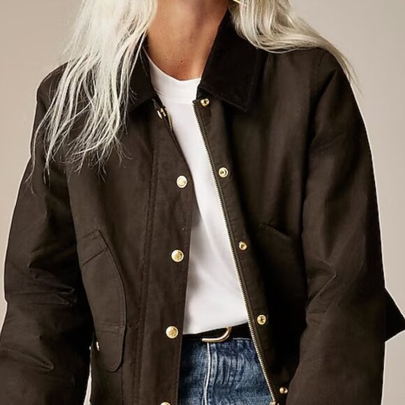 NWT J Crew Short Barn Jacket in English Ripstop Cotton Size M - Picture 3 of 5